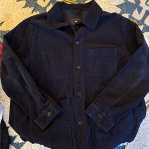 H&M Men's Dark Blue Corduroy Shirt Jacket